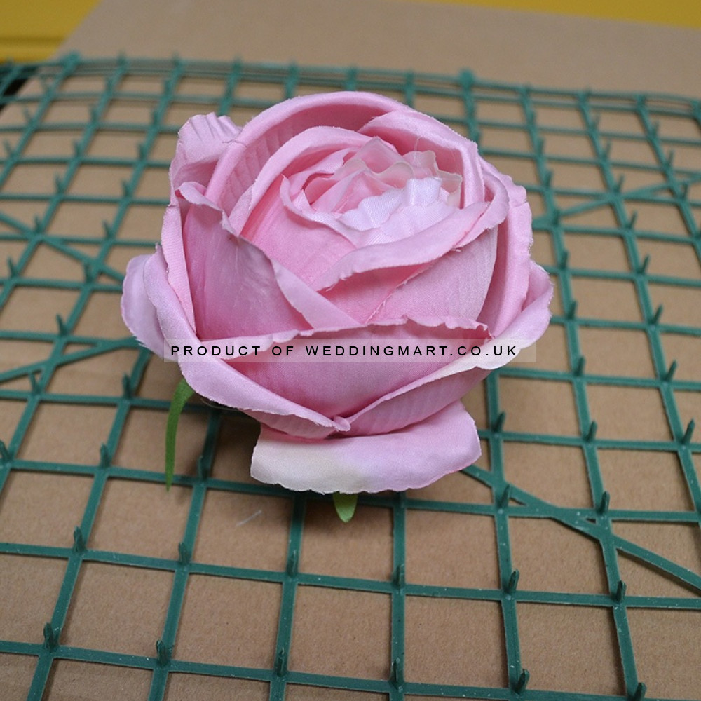 Artificial Closed Rose Heads - Pink - Pack of 10 – Wholesale Big Rose Heads for Wedding Decorators | WeddingMart