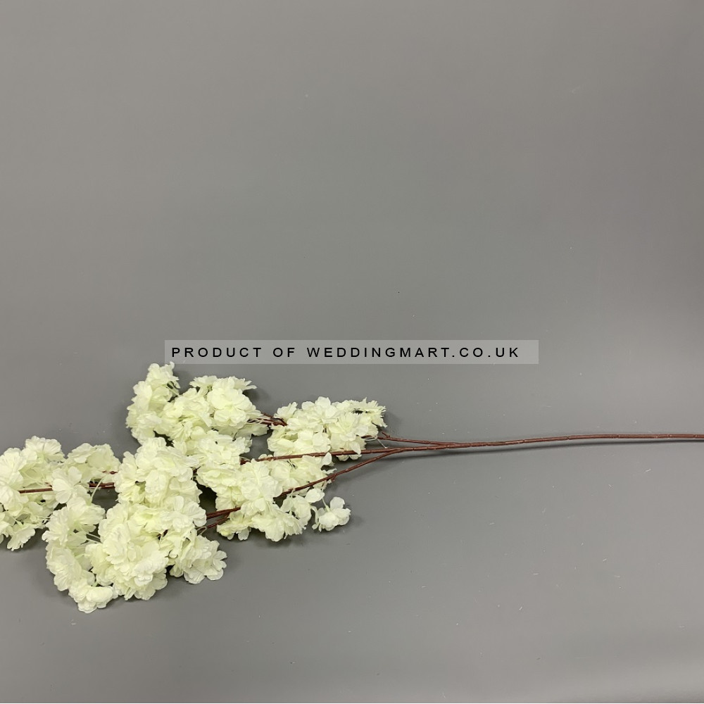100cm Artificial Cherry Blossom Branch - IVORY – Wholesale Blossom Branches for Wedding Decorators | WeddingMart