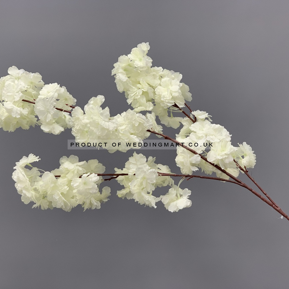 100cm Artificial Cherry Blossom Branch - IVORY – Wholesale Blossom Branches for Wedding Decorators | WeddingMart