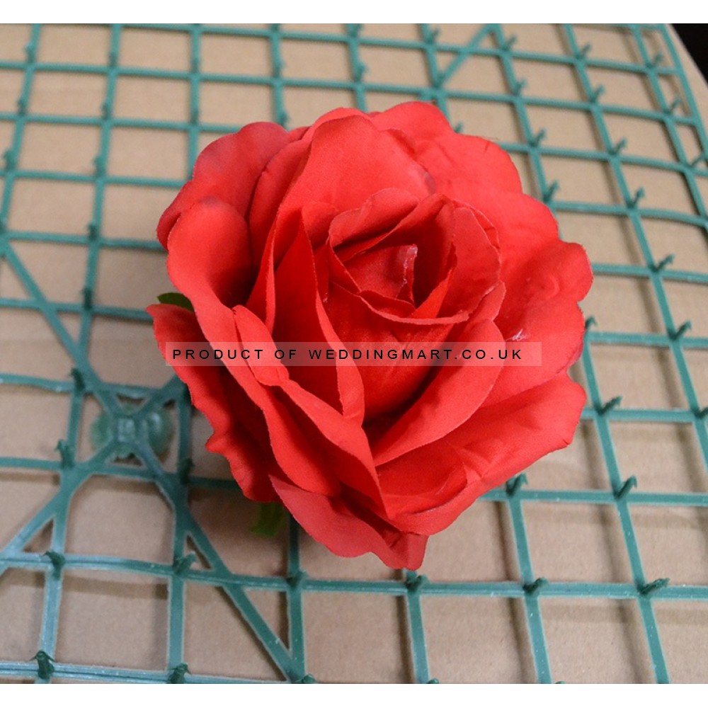 Red Rose Heads - Pack of 10