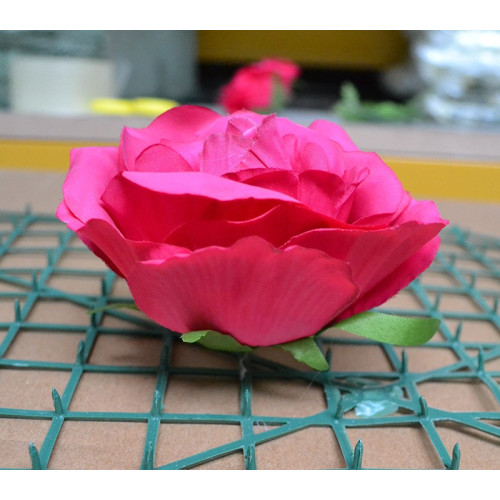 Hot Pink Rose Heads - Pack of 10