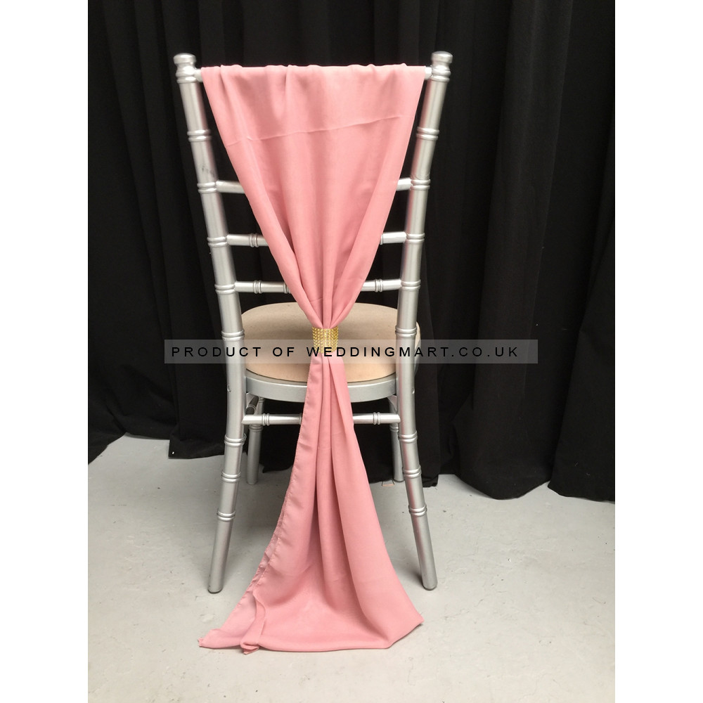 Chiffon Vertical Chair Drops  - DUSKY PINK