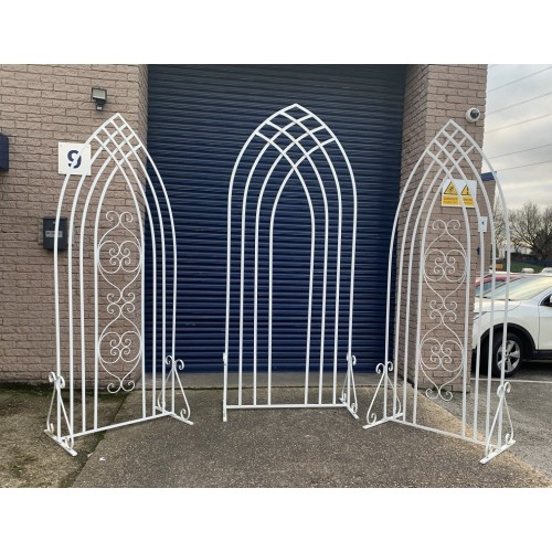 3 Pieces Decorative Metal Wedding Backdrop Arch Panels - B GRADE - COLLECTION ONLY