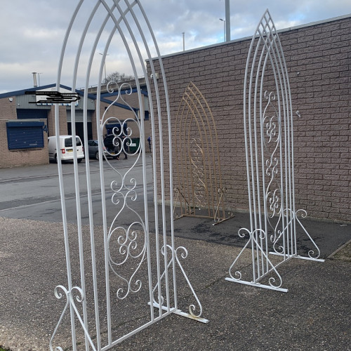 3 Pieces Decorative Metal Wedding Backdrop Arch Panels - B GRADE - COLLECTION ONLY – Wholesale Decorative Wedding Frames & Panels for Wedding Decorators | WeddingMart