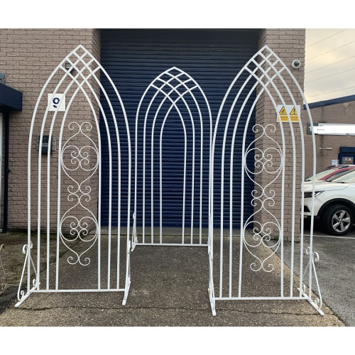 3 Pieces Decorative Metal Wedding Backdrop Arch Panels - B GRADE - COLLECTION ONLY
