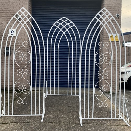 3 Pieces Decorative Metal Wedding Backdrop Arch Panels - B GRADE - COLLECTION ONLY