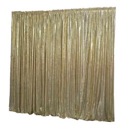 6m (w) x 3m (h) Sequin Wedding Backdrop Curtain -  Gold