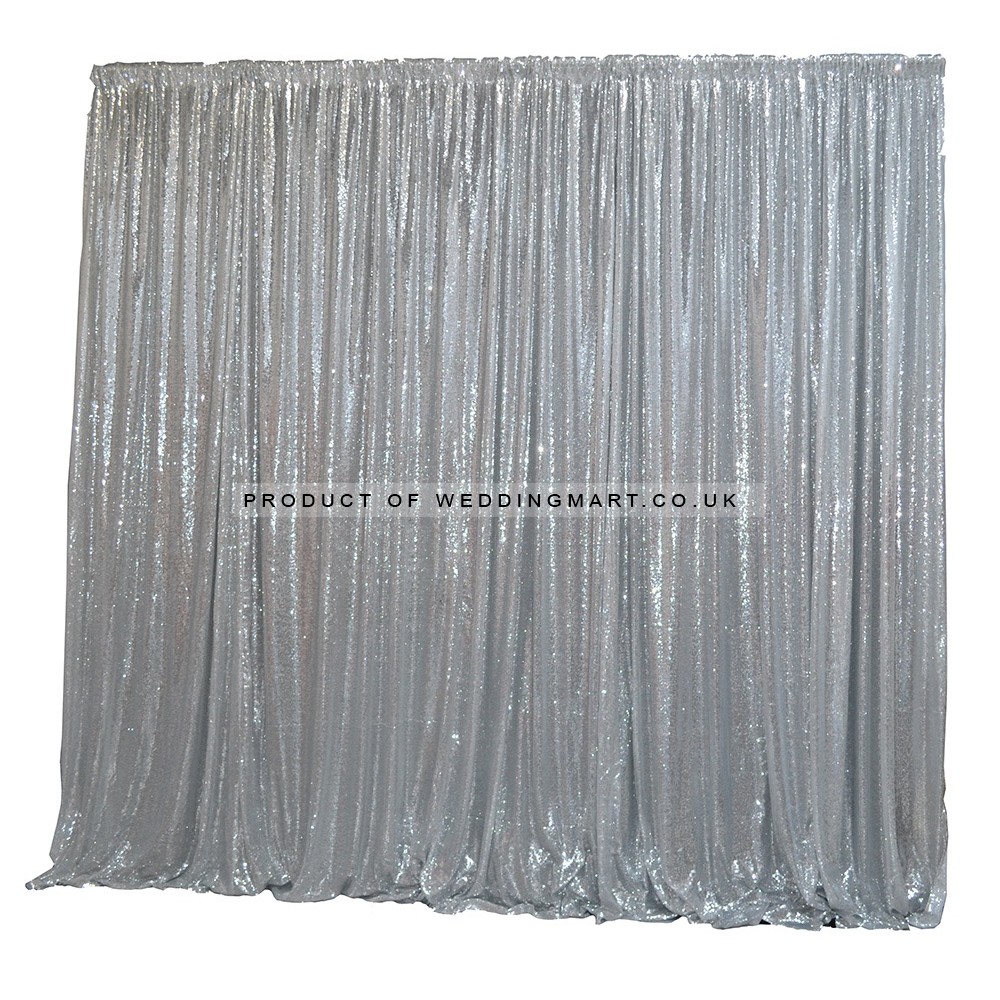 6mx3m Silver Sequin Wedding Backdrop Curtain
