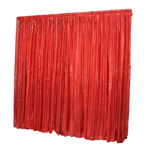 6m (w) x 3m (h) Sequin Wedding Backdrop Curtain -  Red