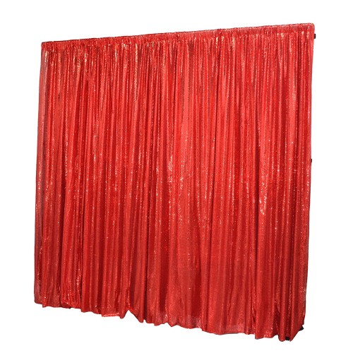 6m (w) x 3m (h) Sequin Wedding Backdrop Curtain -  Red