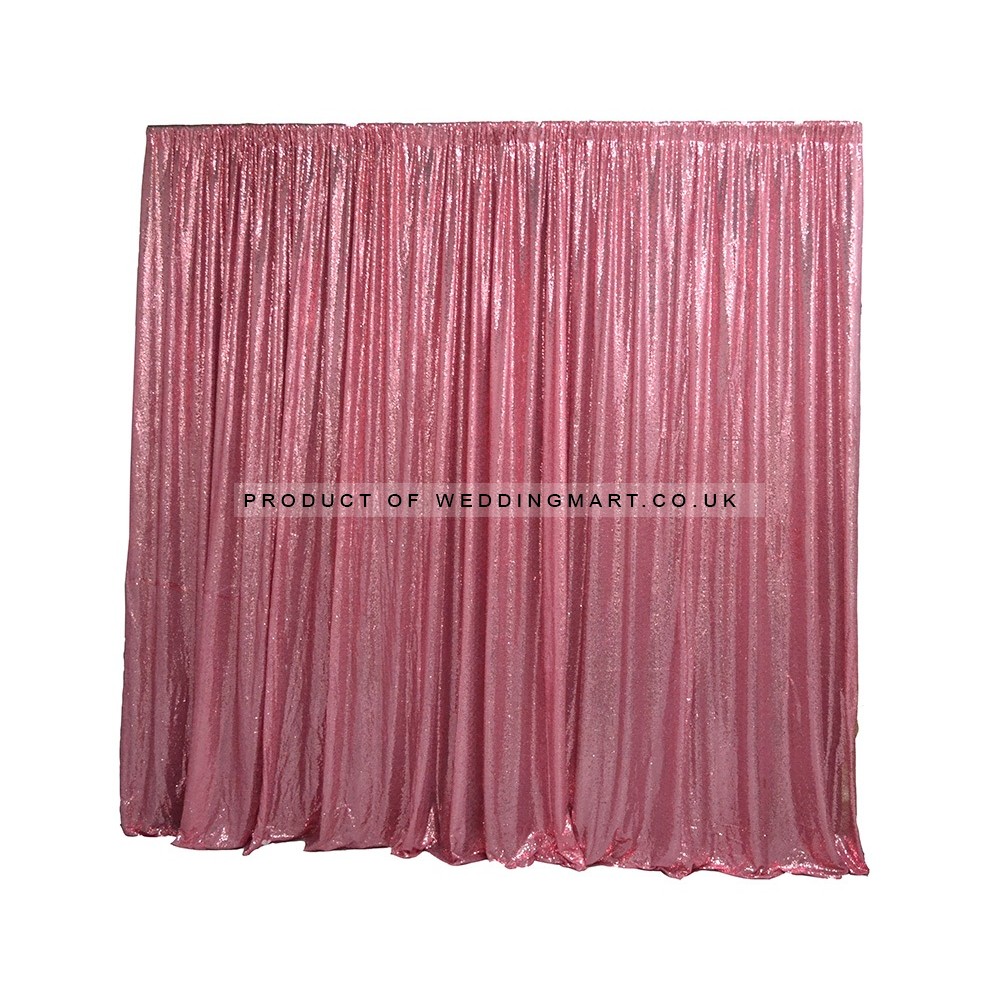 6mx3m Pink Sequin Wedding Backdrop Curtain