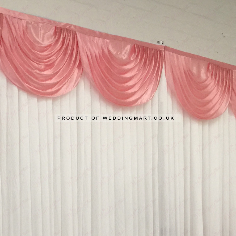 3m dusty pink detachable swag on wedding backdrop