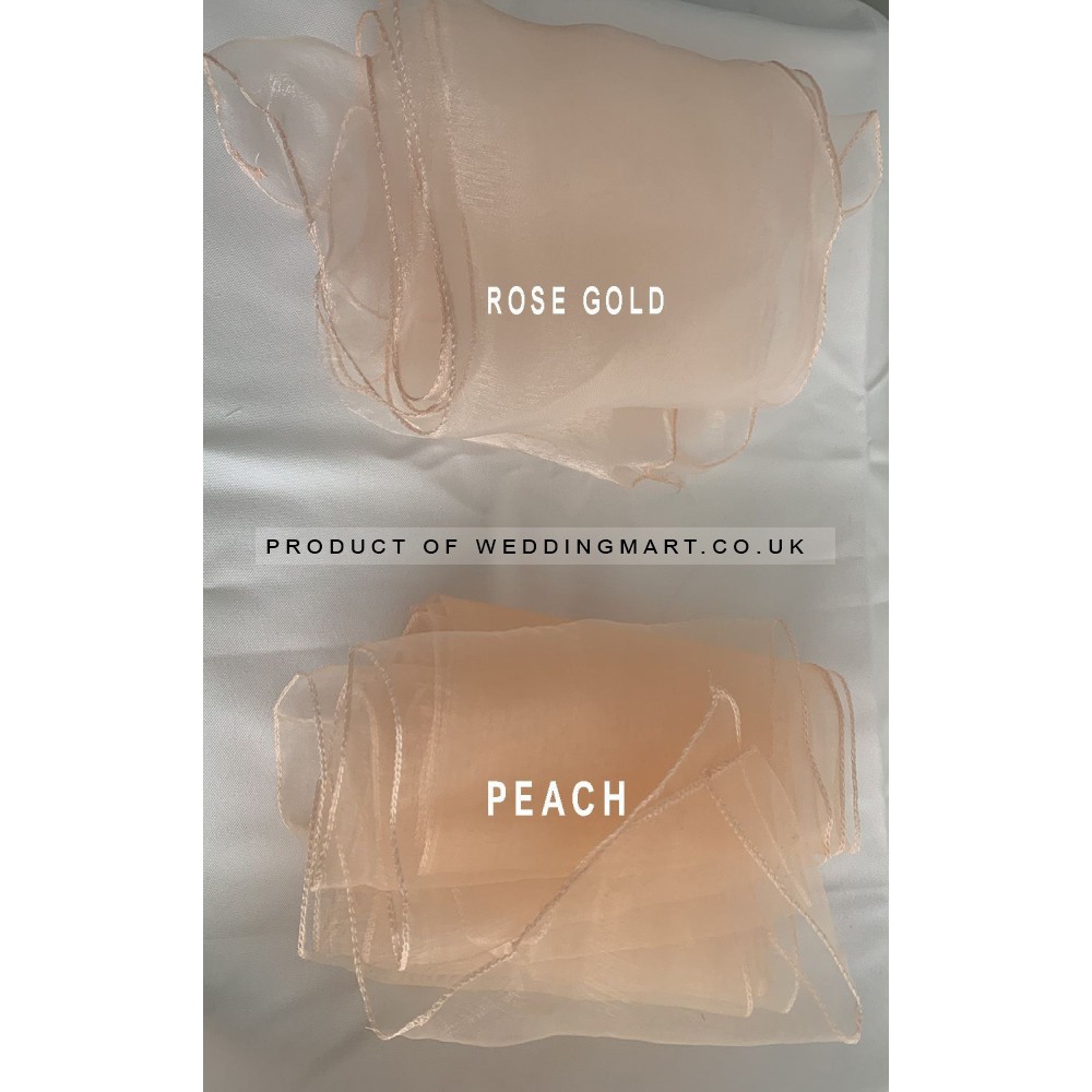 Rose Gold Organza Chair Bows - PACK of 10