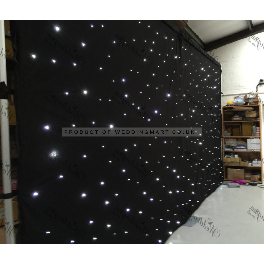 6Mx3M Black LED Starlight Wedding Backdrop - ICE White LEDs