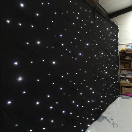 6Mx3M Black LED Starlight Wedding Backdrop - ICE White LEDs