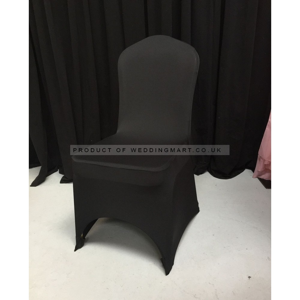 Pack of 100 Premium Black Spandex Chair Covers - Arch Front