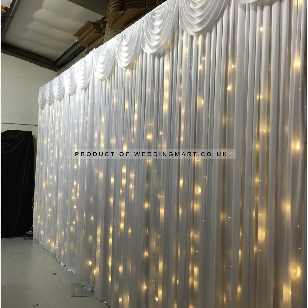 3mx3m LED Curtain Lights For Wedding Backdrops - Warm White