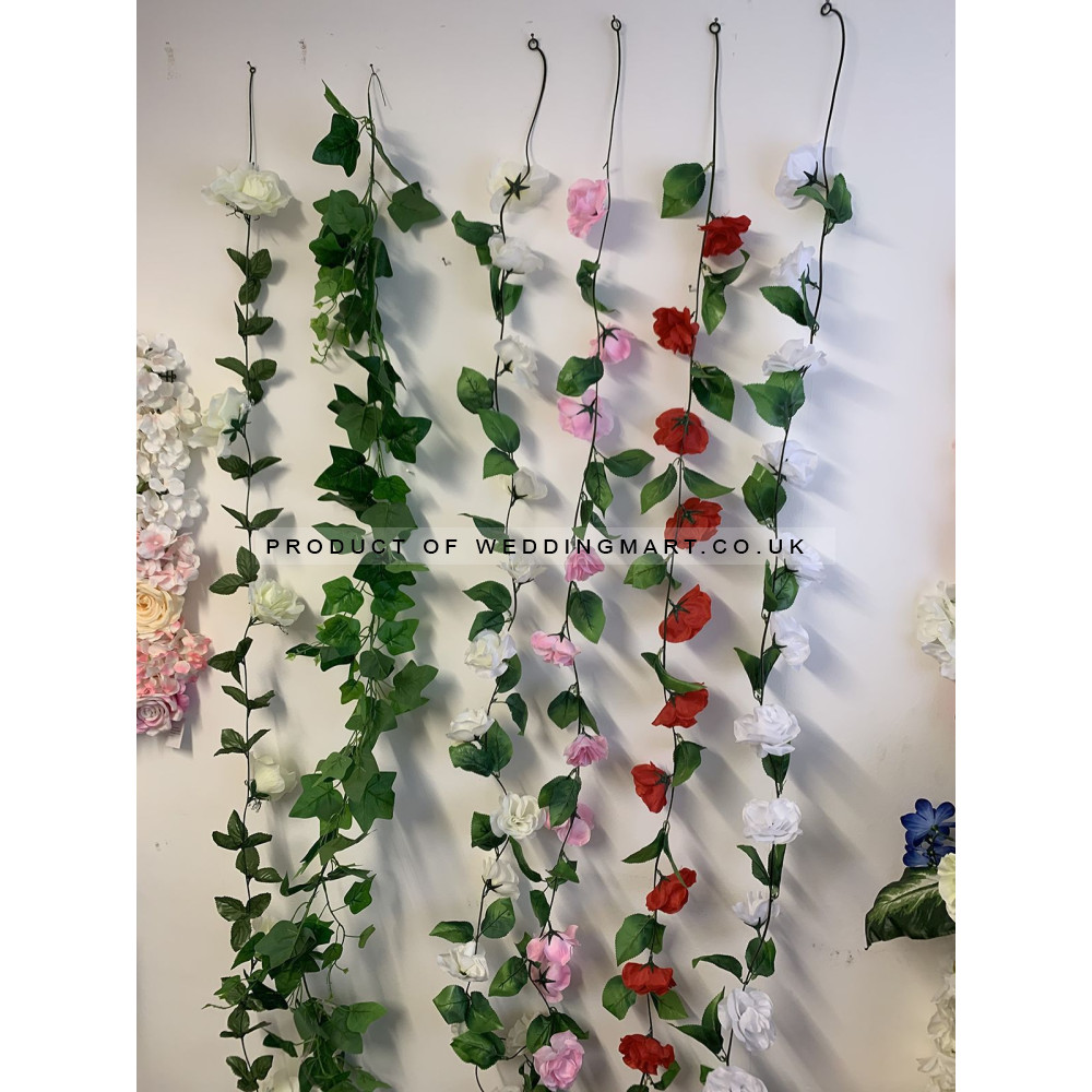 Small Rose Garland - White