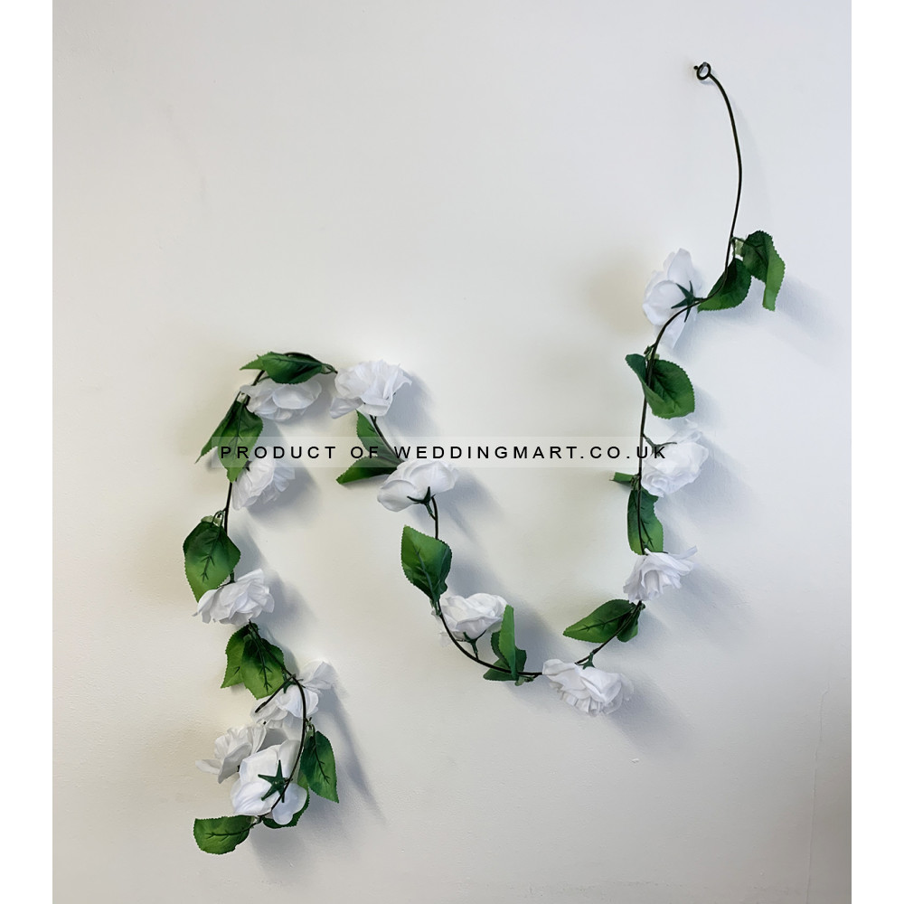 Small Rose Garland - White