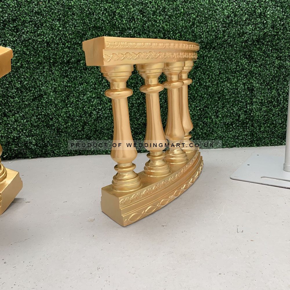 Fibreglass Curved Floral Pedstal - Gold – Wholesale Featured Products for Wedding Decorators | WeddingMart