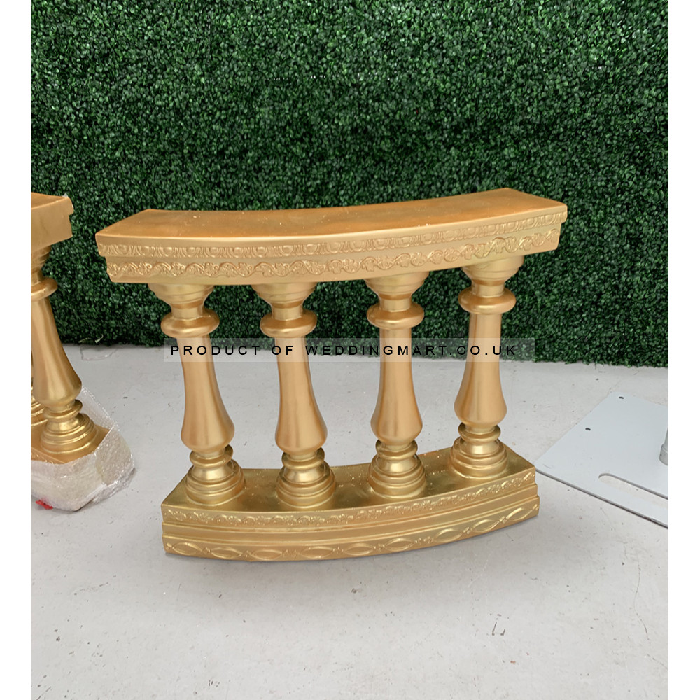 Fibreglass Curved Floral Pedstal - Gold