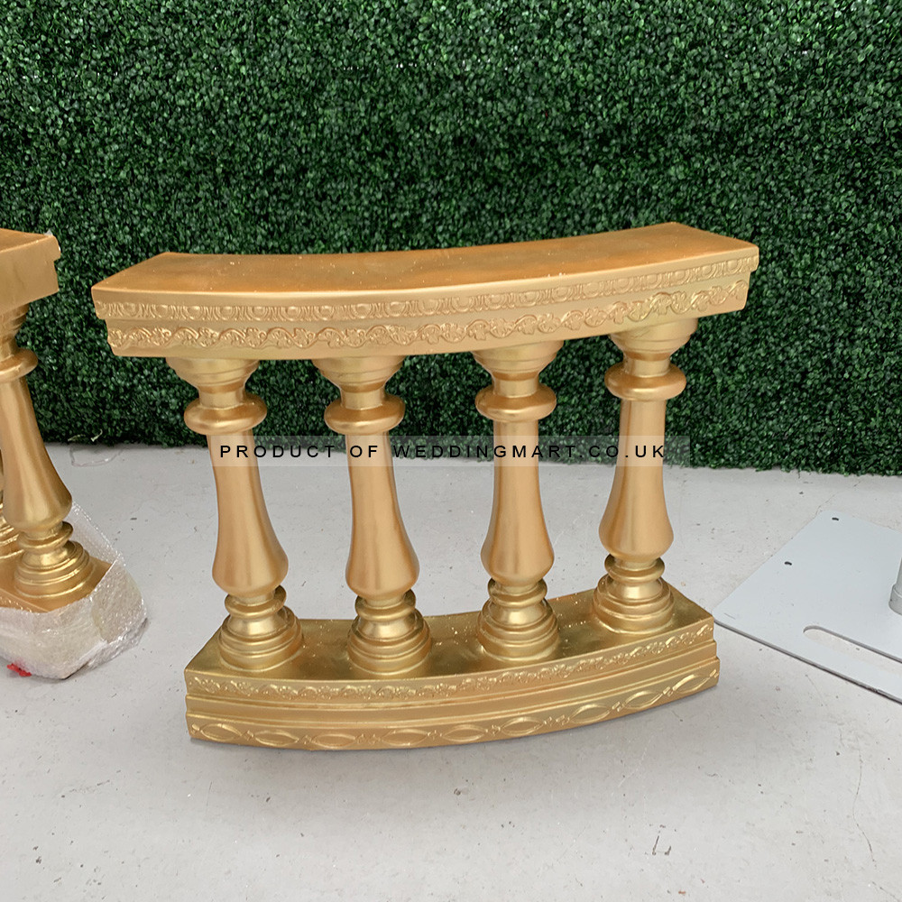 Fibreglass Curved Floral Pedstal - Gold – Wholesale Featured Products for Wedding Decorators | WeddingMart