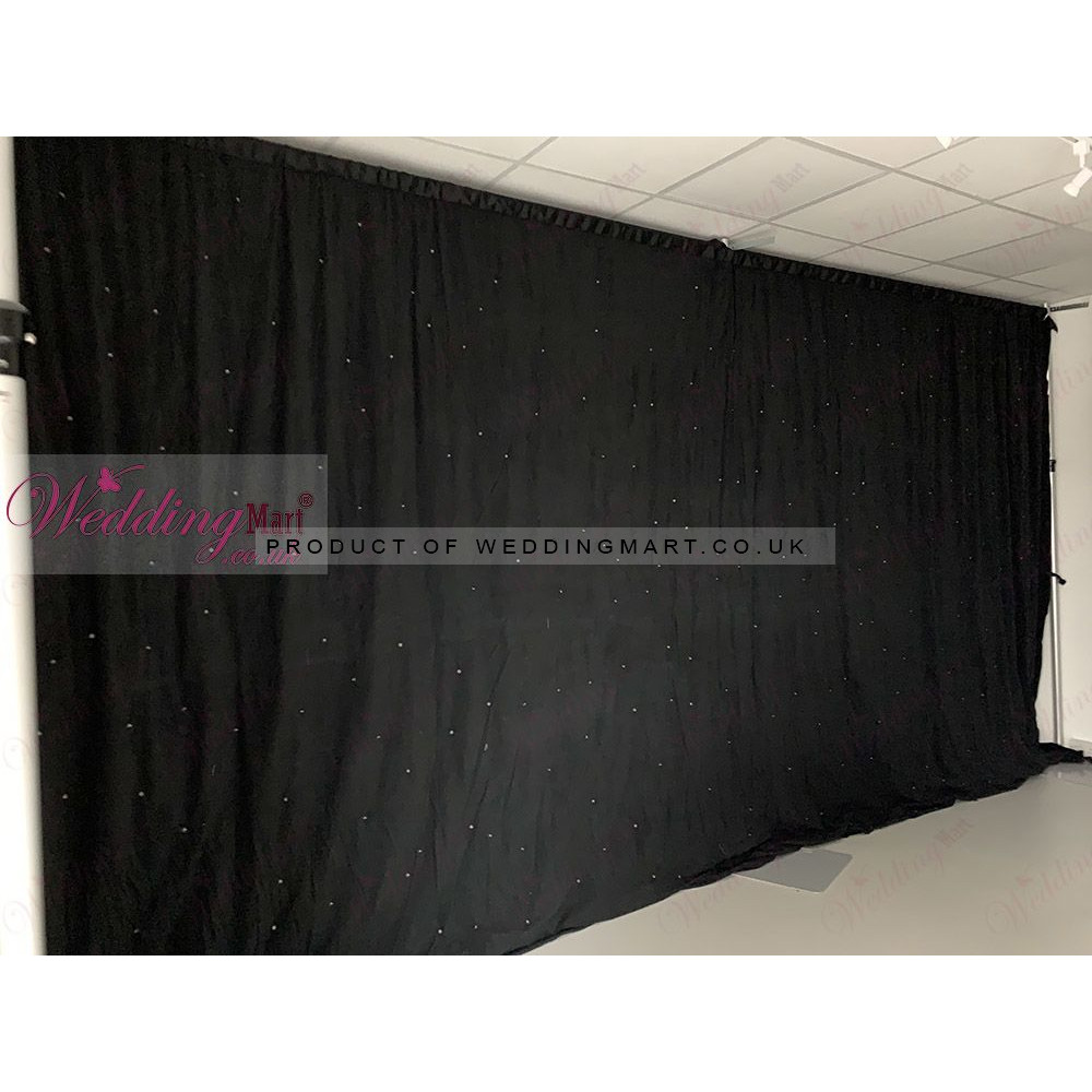 6Mx3M Black LED Starlight Wedding Backdrop - WARM White LEDs