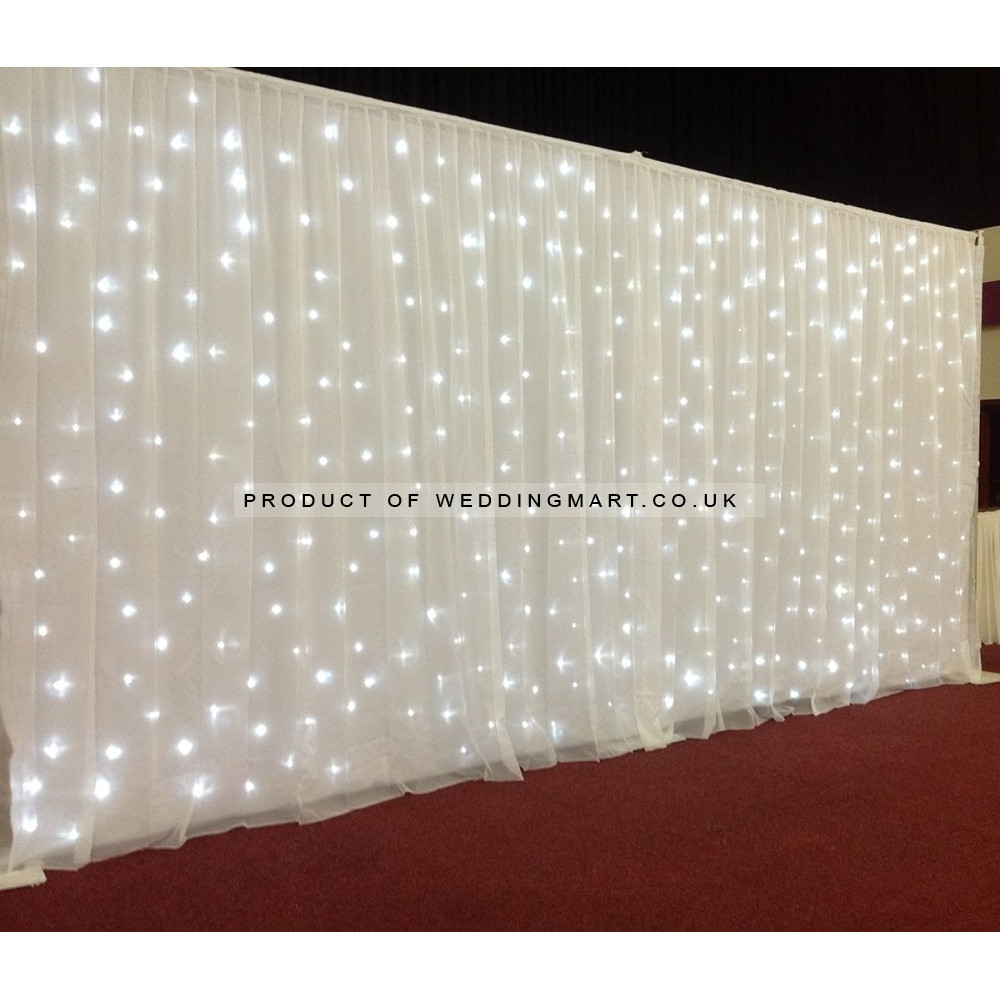 3Mx4M White LED Starlight Wedding Backdrop - ICE WHITE LEDs