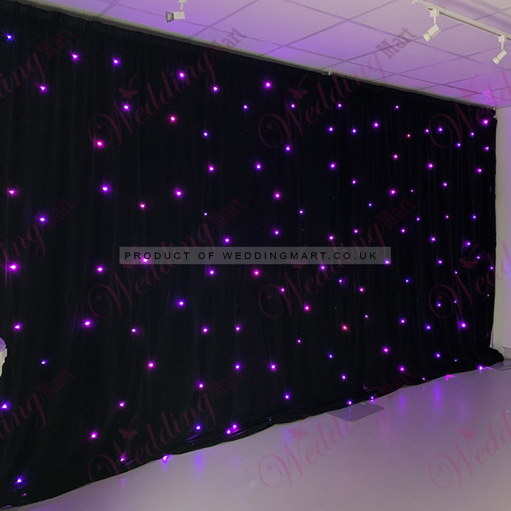 6Mx3M BLACK RGB LED Starlight LED Wedding Backdrop – Wholesale LED Starlight Backdrops for Wedding Decorators | WeddingMart