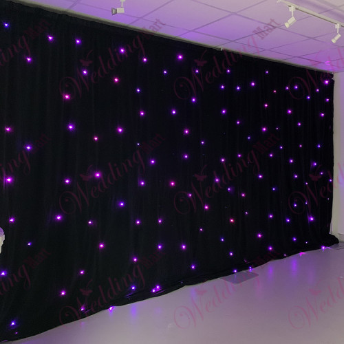 6Mx3M BLACK RGB LED Starlight LED Wedding Backdrop – Wholesale LED Starlight Backdrops for Wedding Decorators | WeddingMart