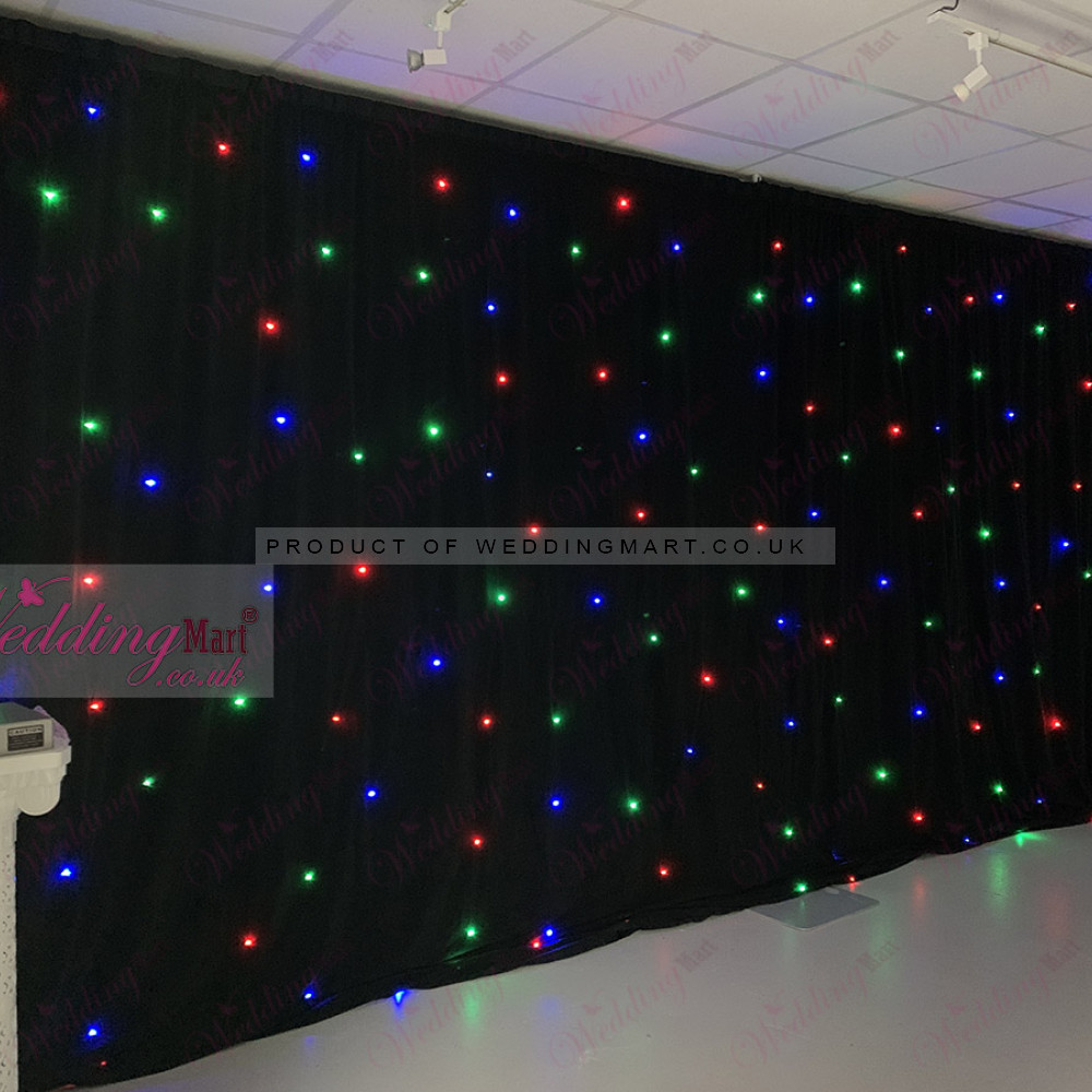 6Mx3M BLACK RGB LED Starlight LED Wedding Backdrop