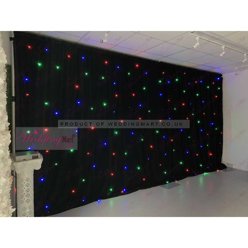 6Mx3M BLACK RGB LED Starlight LED Wedding Backdrop
