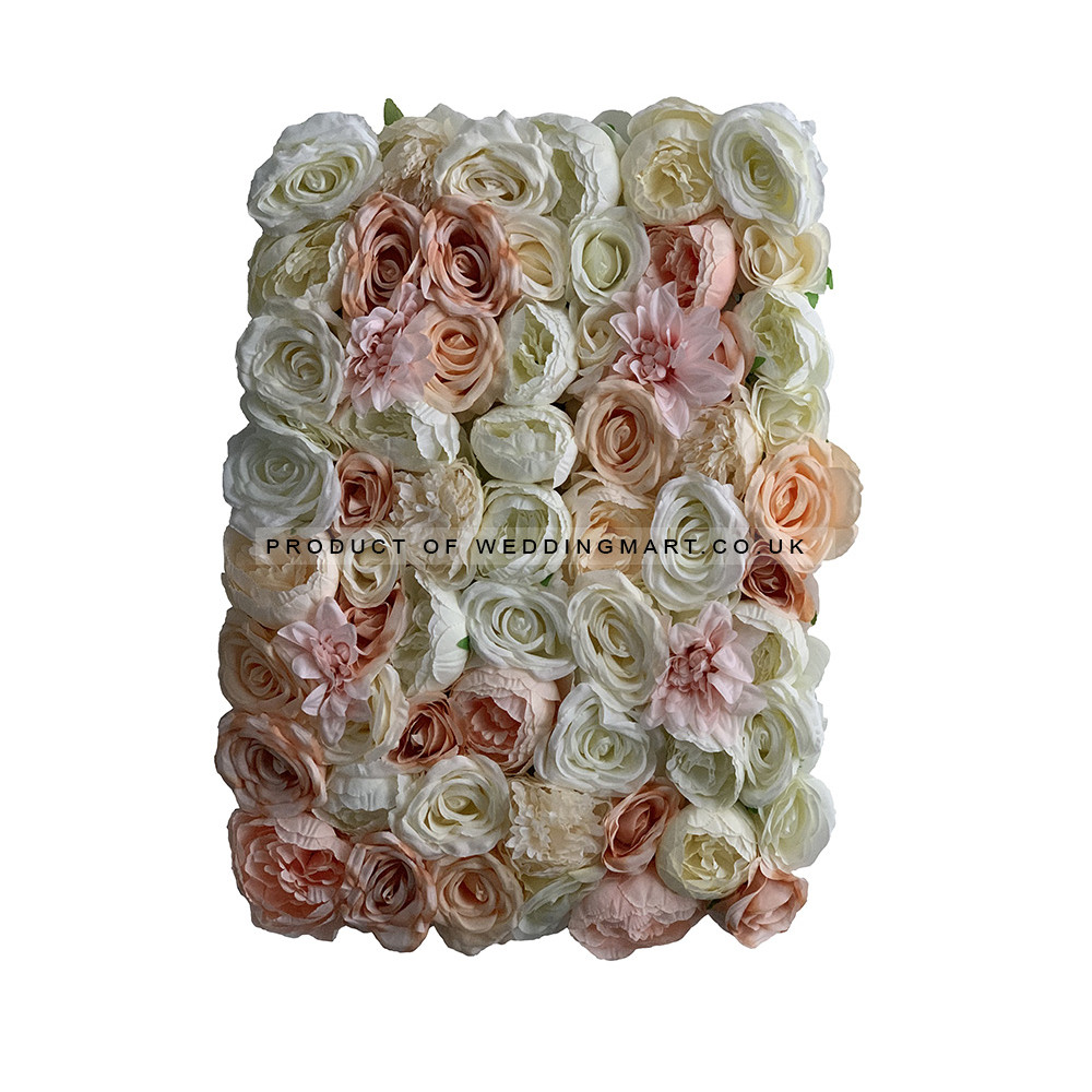 PREMIUM PEACH AND PINK FLOWER WALL PANEL - BW81622 – Wholesale Premium Flower Wall Panels for Wedding Decorators | WeddingMart