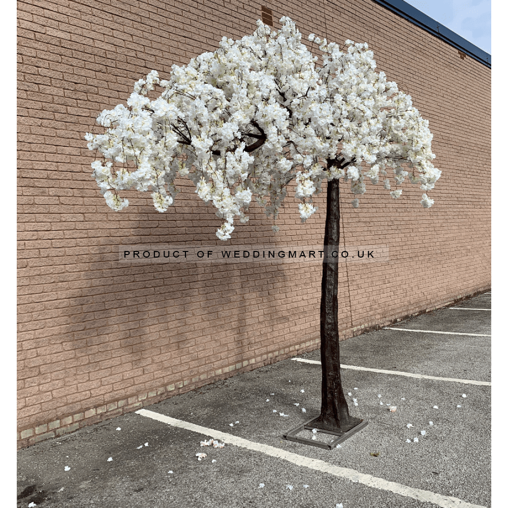 3.1m Artificial Weeping Cherry Blossom Canopy Tree - WHITE