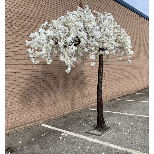 3.1m Artificial Weeping Cherry Blossom Canopy Tree - WHITE