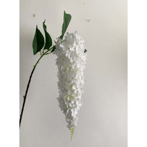 Artificial Hanging Wisteria Stem - White