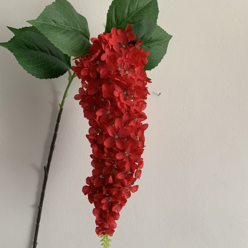 Artificial Hanging Wisteria Stem - Red