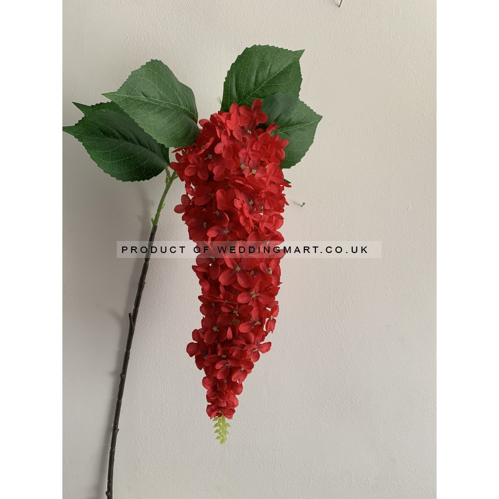 Artificial Hanging Wisteria Stem - Red