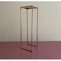 80cm Tall Rectangular Metal Wedding Flower Centerpiece Stands - French Gold