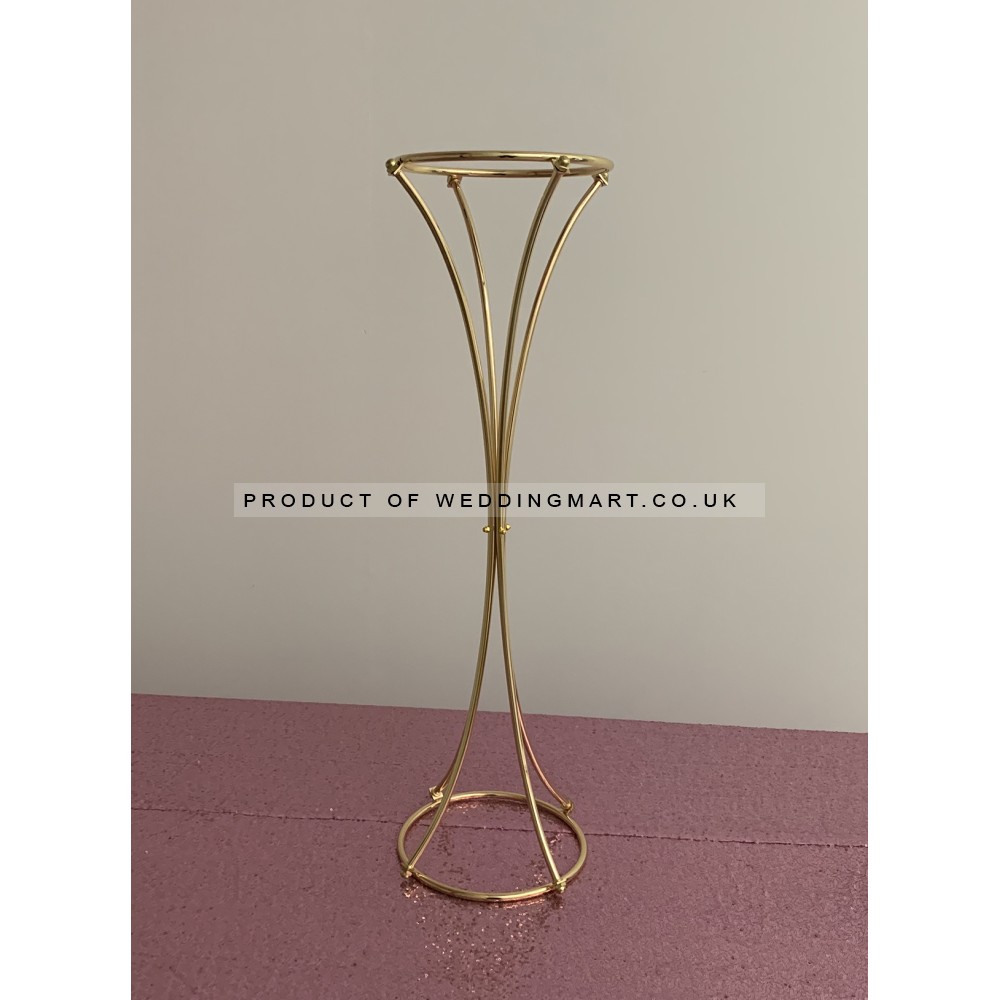 80cm Trumpet Shaped Metal Wedding Centerpiece Flower Stands - GOLD