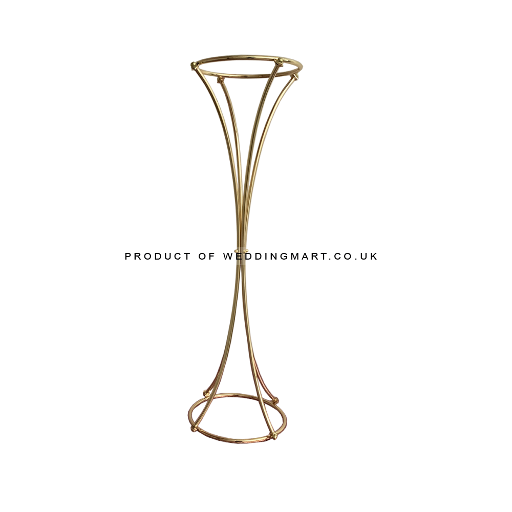 80cm Trumpet Shaped Metal Wedding Centerpiece Flower Stands - GOLD