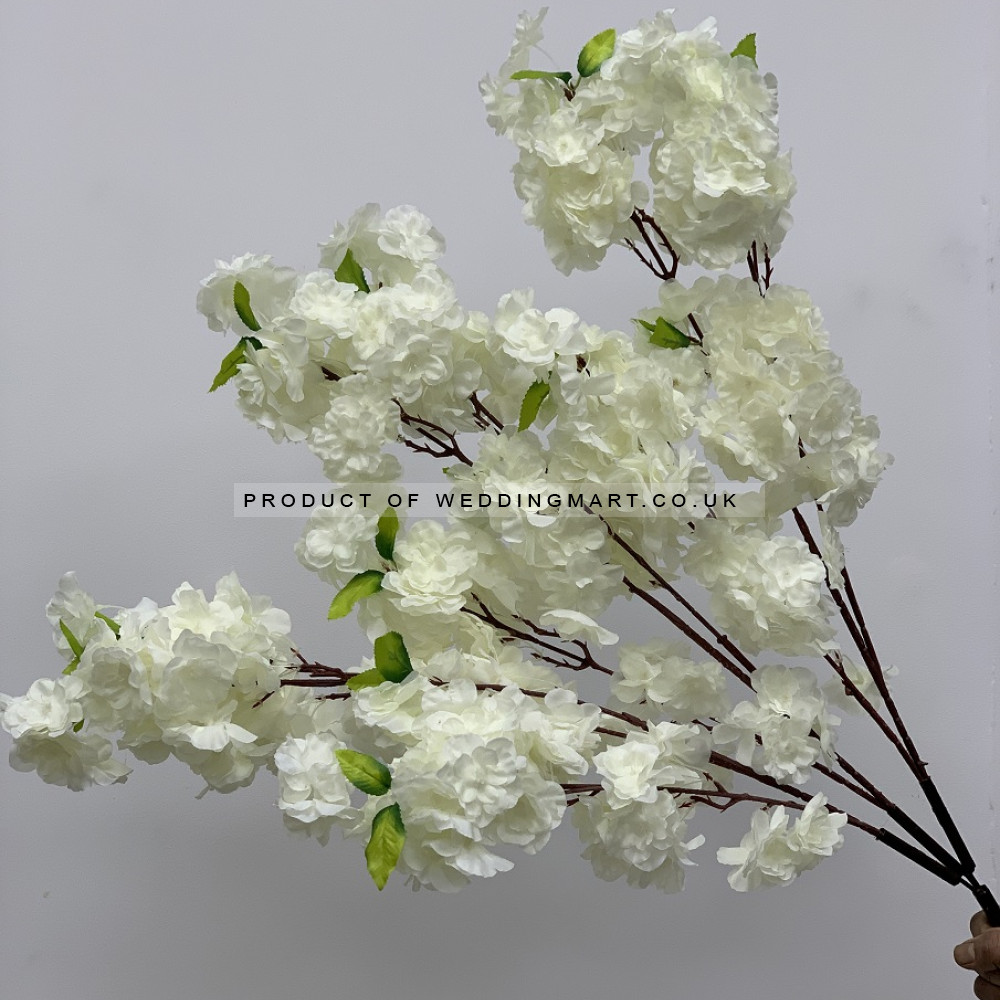 Artificial Cherry Blossom Tree Spare Branch - Ivory – Wholesale Spare Tree Branches for Wedding Decorators | WeddingMart