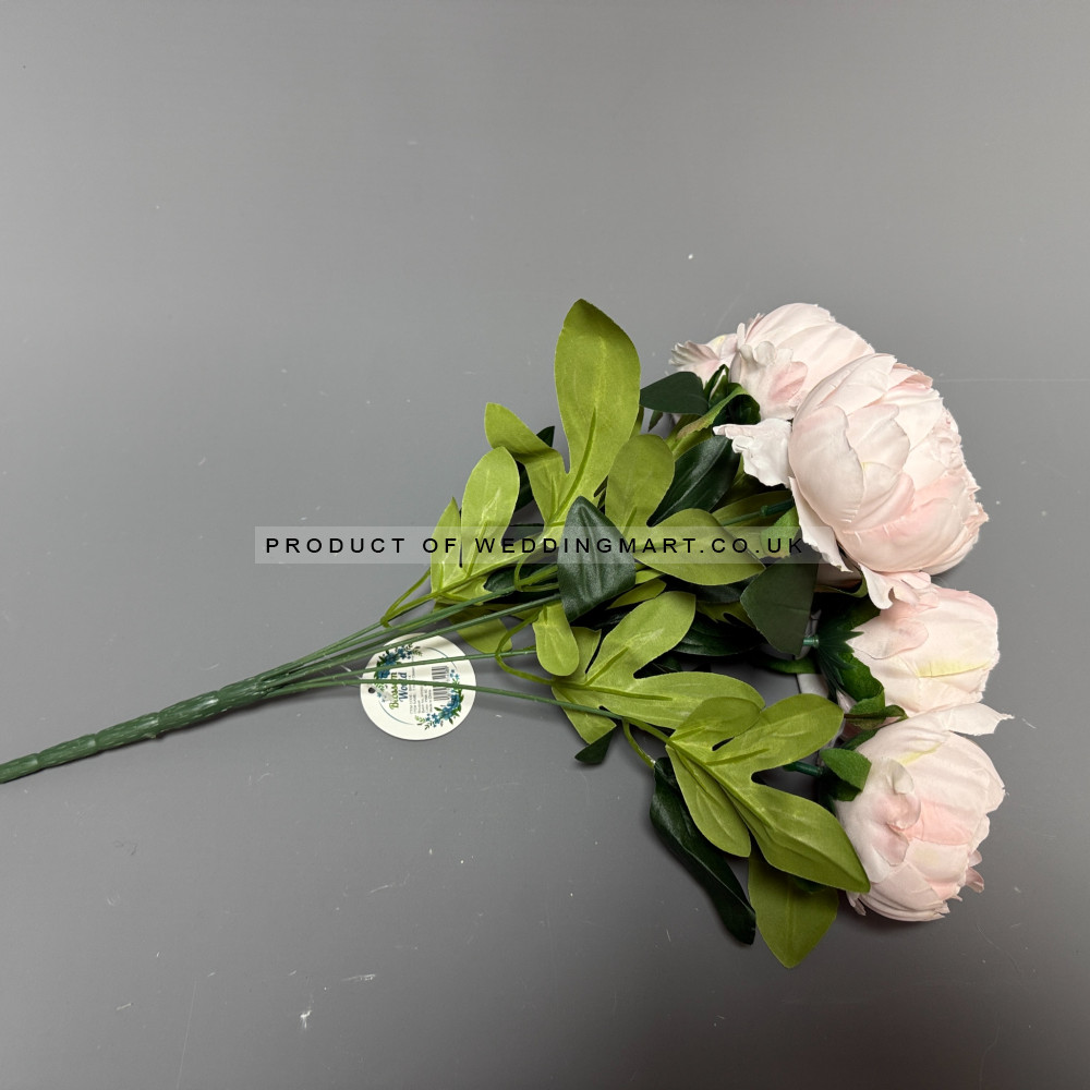 7 Heads Artificial Peony Bouquet - Light Pink – Wholesale Peony Bouquets for Wedding Decorators | WeddingMart