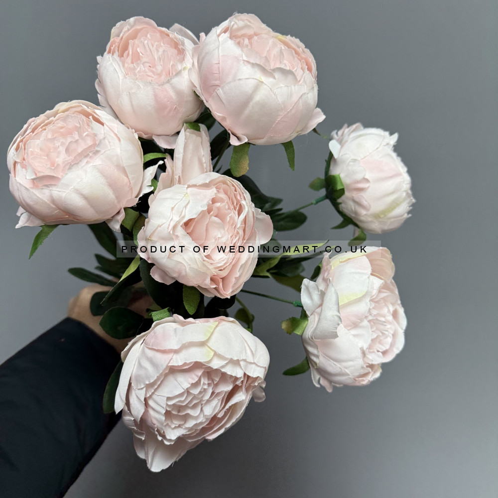 7 Heads Artificial Peony Bouquet - Light Pink – Wholesale Peony Bouquets for Wedding Decorators | WeddingMart
