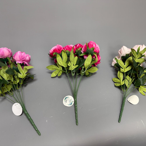 7 Heads Artificial Peony Bouquet - Fuchsia – Wholesale Peony Bouquets for Wedding Decorators | WeddingMart