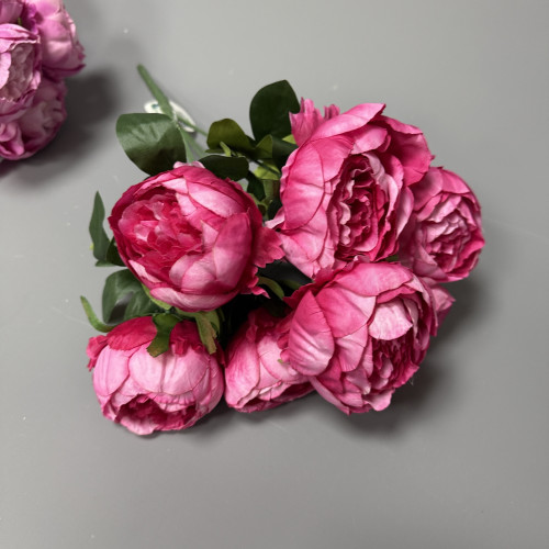 7 Heads Artificial Peony Bouquet - Fuchsia – Wholesale Peony Bouquets for Wedding Decorators | WeddingMart