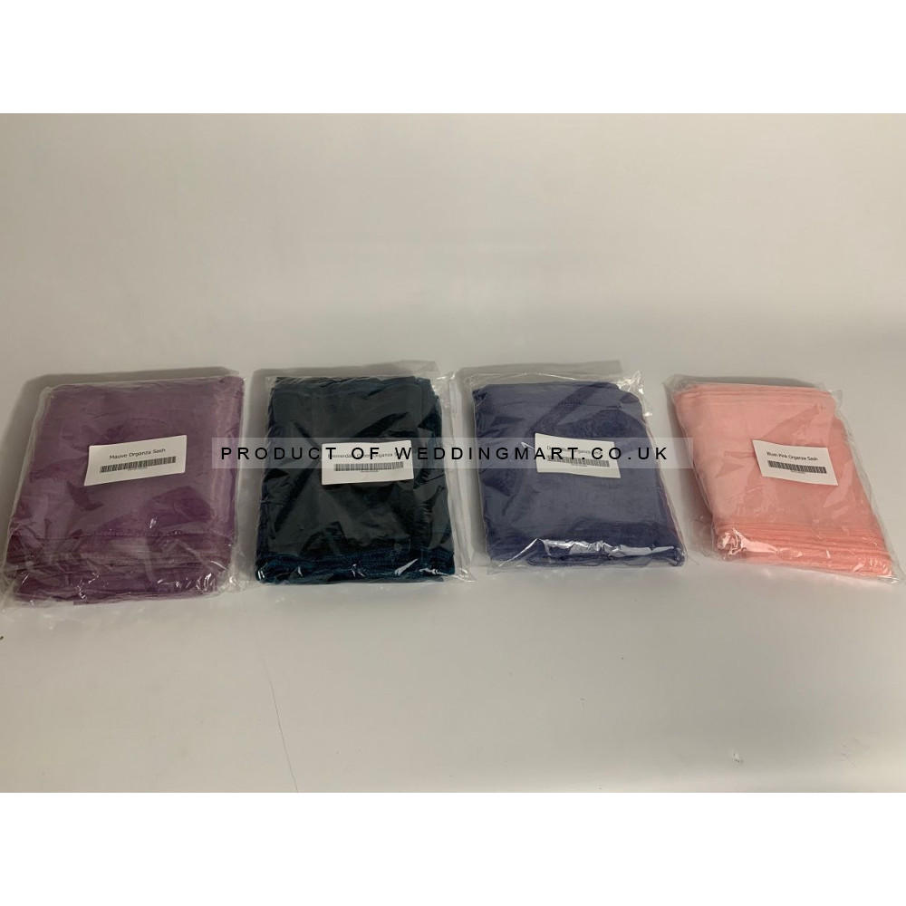 Mauve Organza Chair Bows - PACK of 10