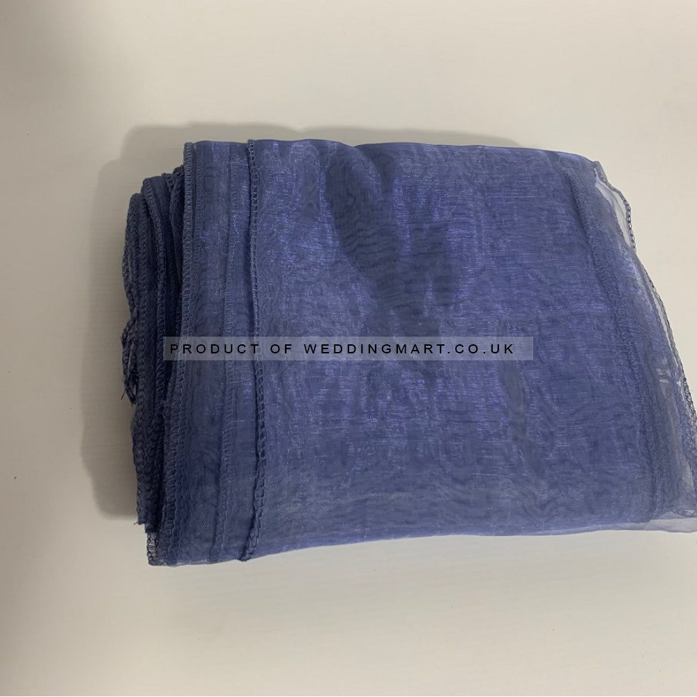 Dusty Blue Organza Chair Bows - PACK of 10 – Wholesale Organza Chair Bows for Wedding Decorators | WeddingMart