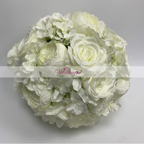 35cm Artificial Wedding Flower Ball - Ivory