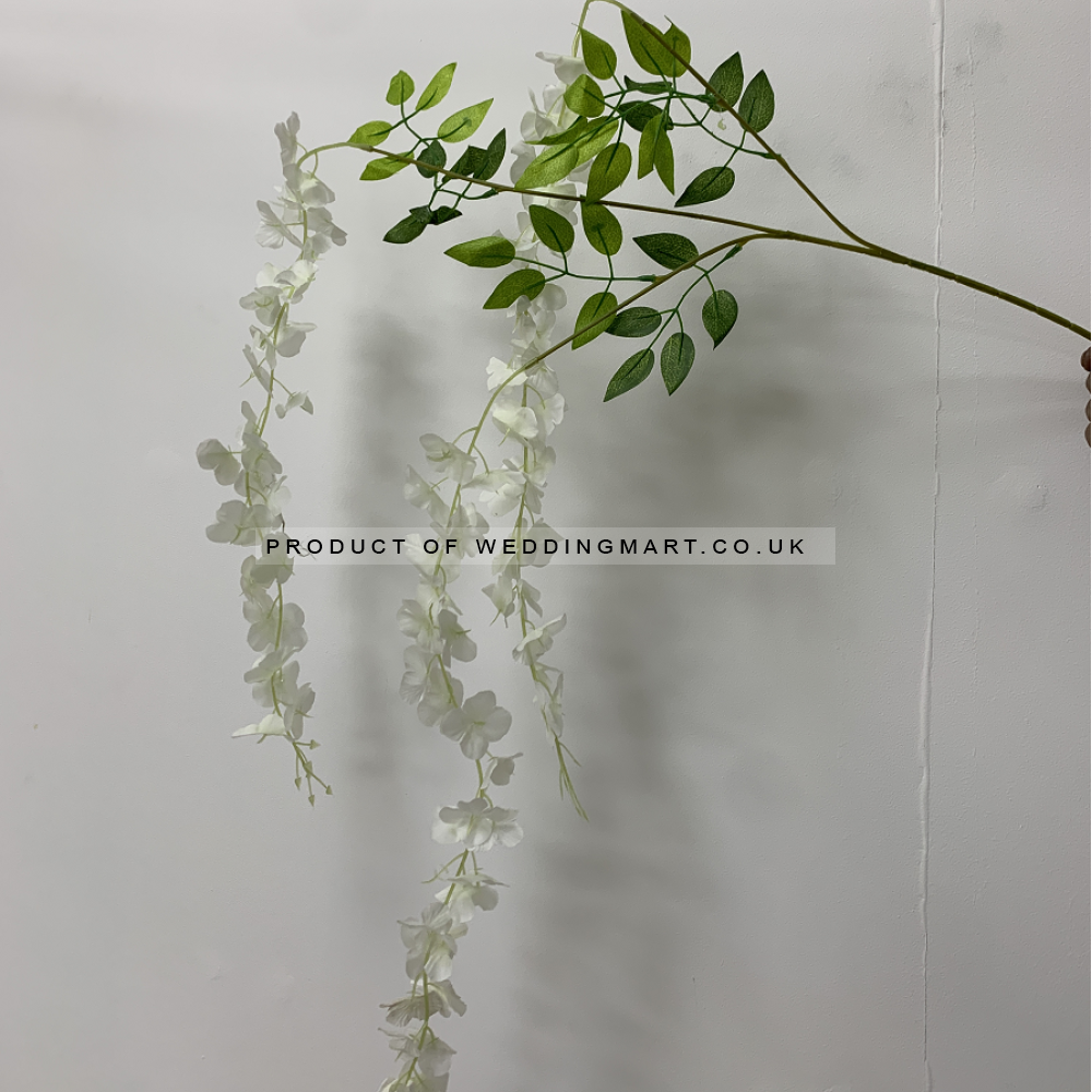 12pcs of Artificial Silk Hanging Wisteria Branh Vine Garland - Ivory – Wholesale Wisteria for Wedding Decorators | WeddingMart